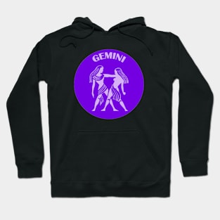 Gemini Astrology Zodiac Sign - Gemini the Twins Birthday Or Christmas Gift - Purple Hoodie